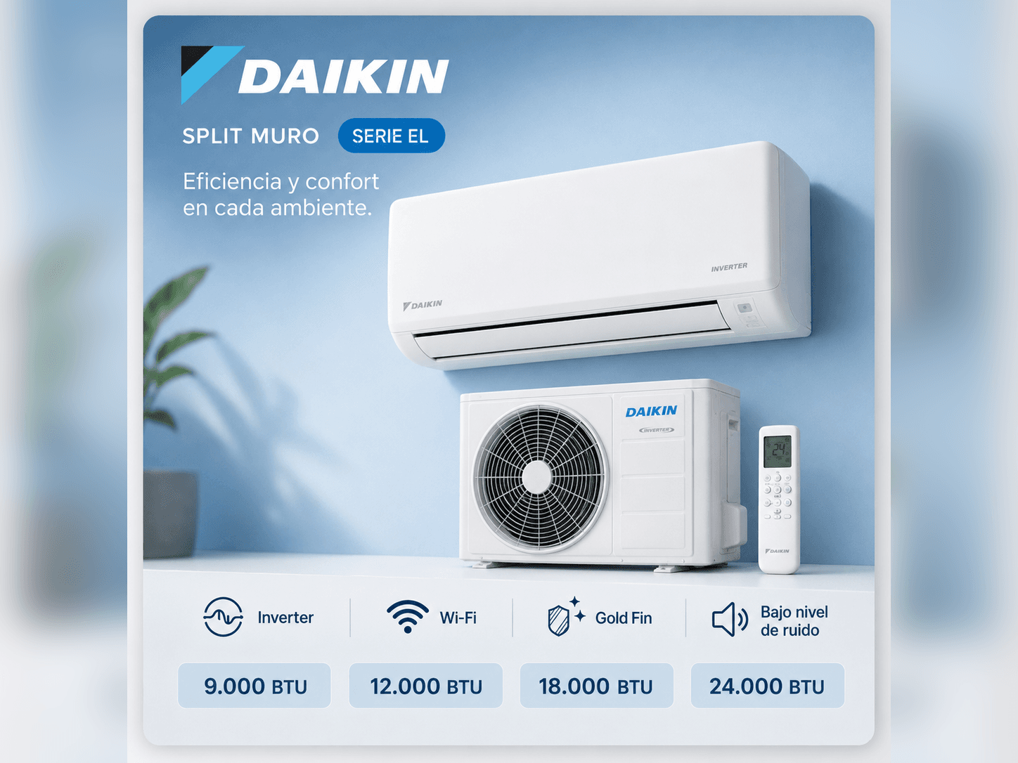 Solución de climatización Split muro
